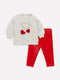 Crew Neck Printed Baby Girl Sweatshirt and Sweatpants 2-Pack